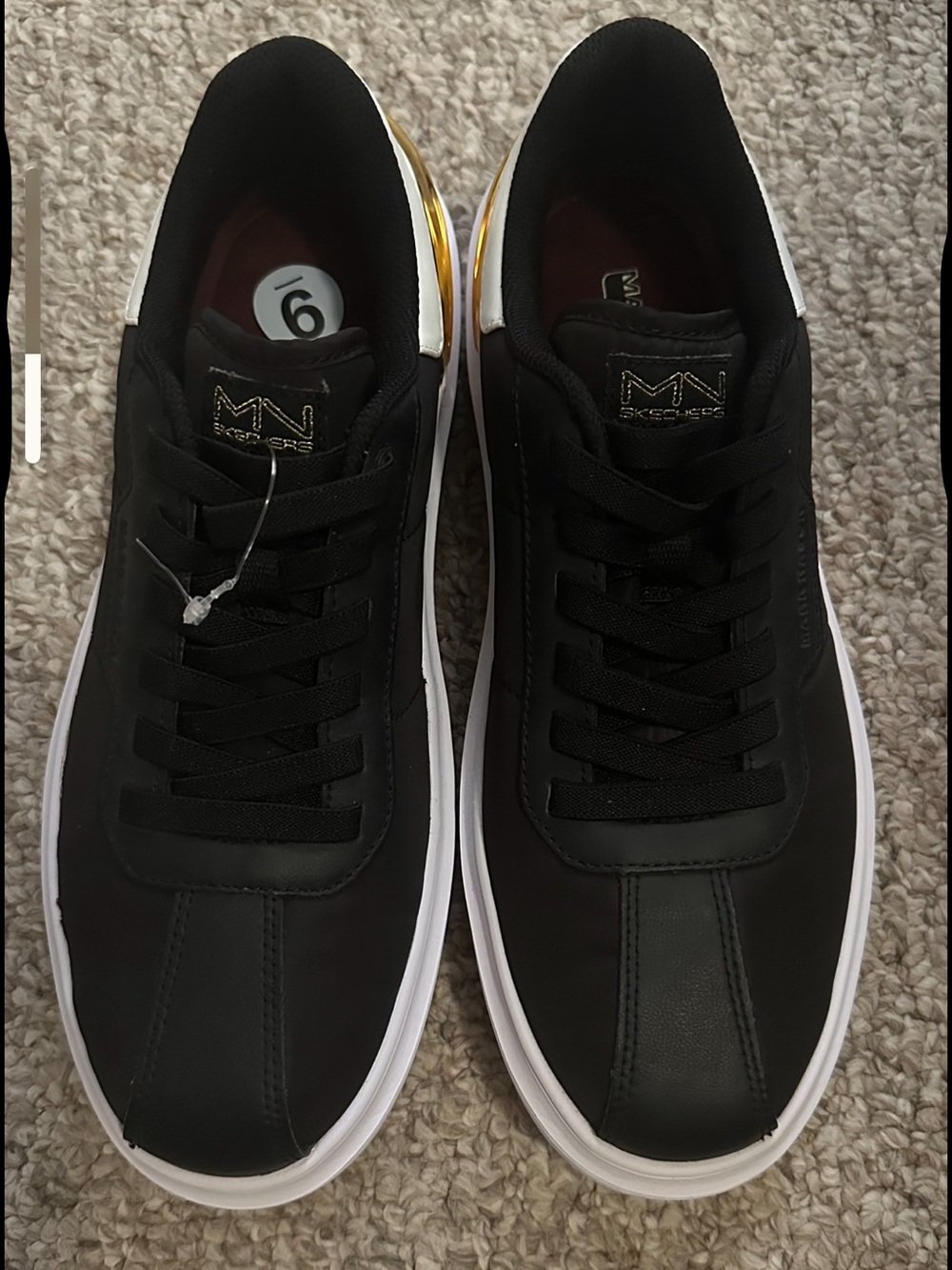 Mark Nason Black Sneakers with White Soles and Gold Accent